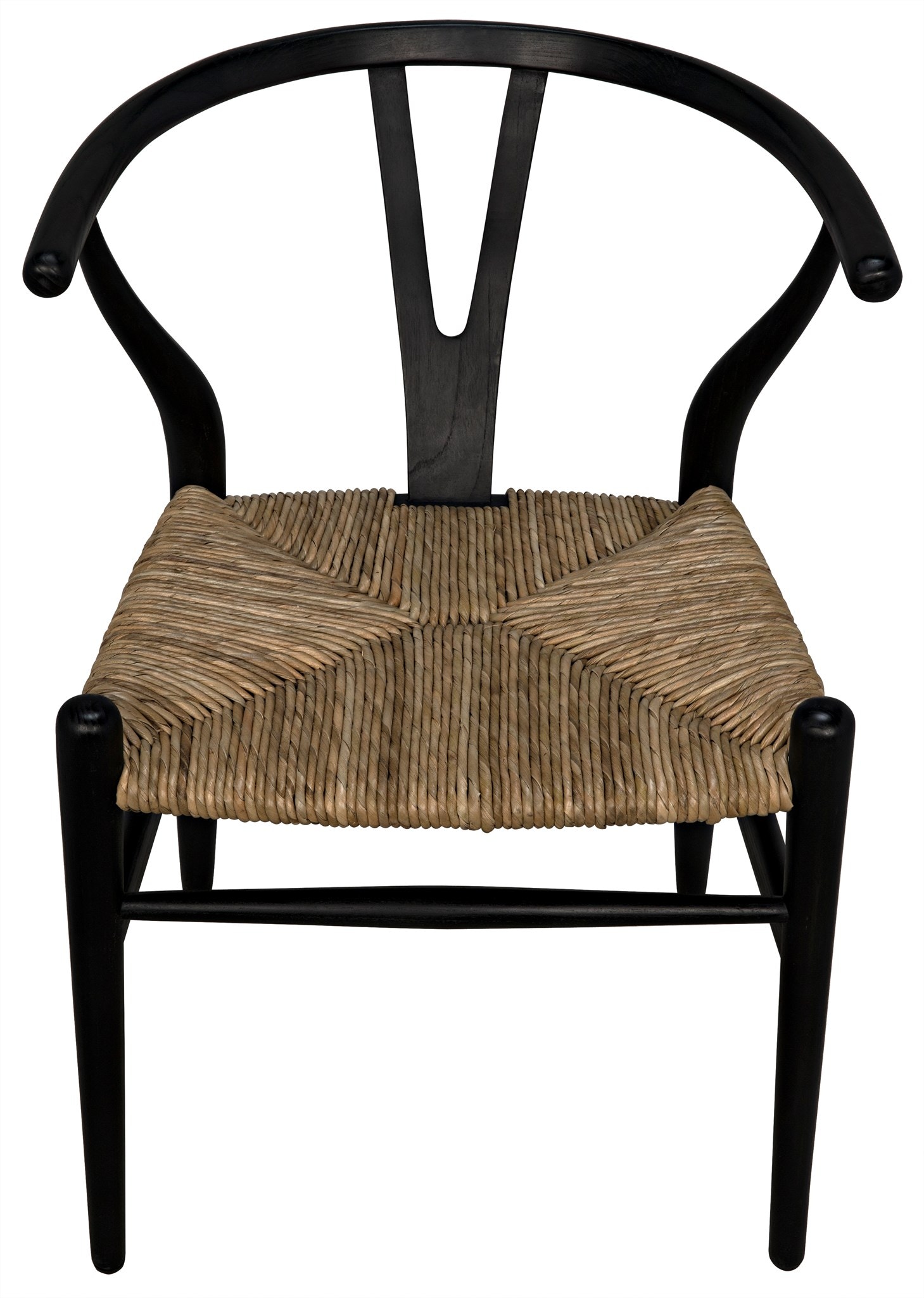 Noir Zola Chair With Rush Seat Charcoal Black AE-14CHB - Portland